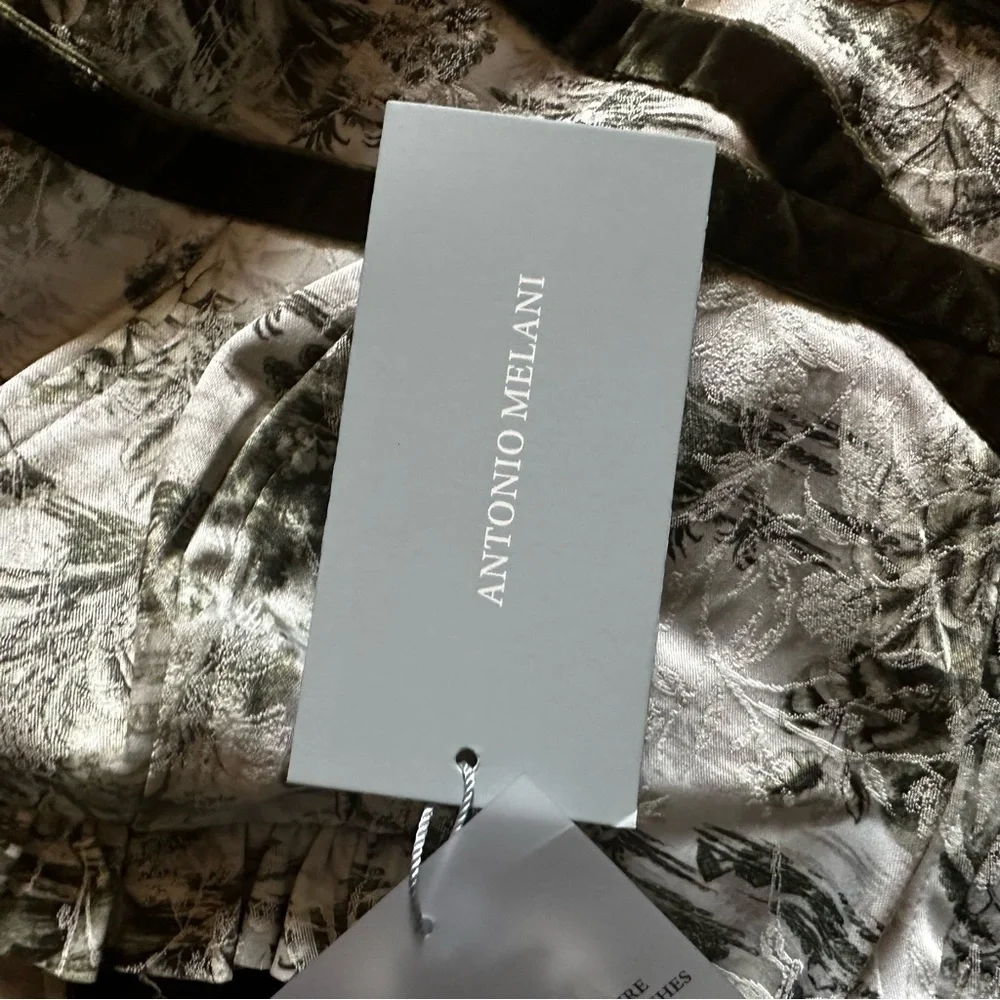 ANTONIO MELANI White and Green High Low Sundress - Picture 8 of 8